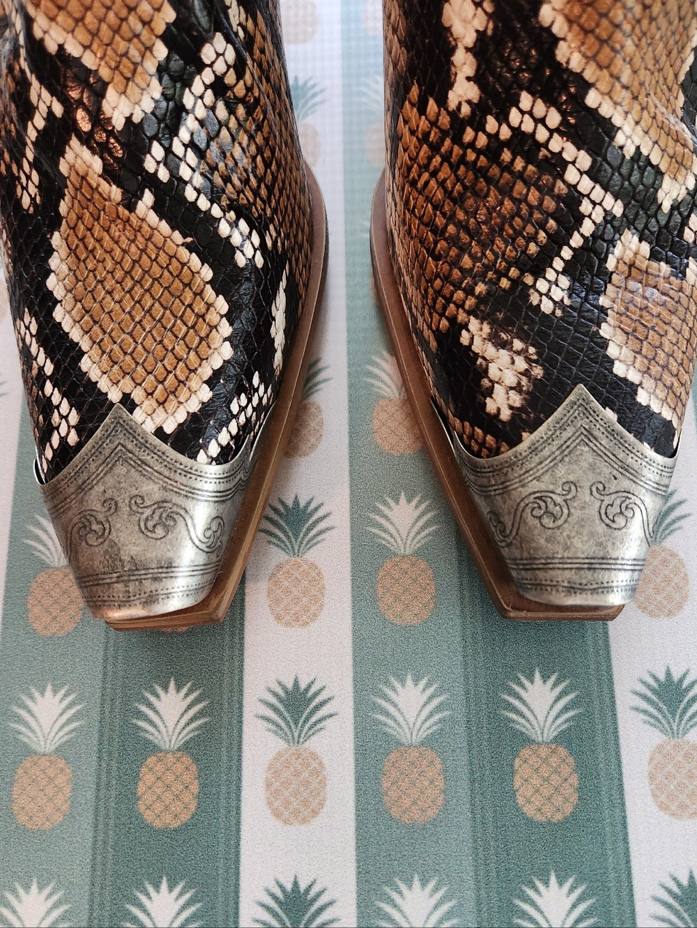 Free People Brayden Western Snakeskin Ankle Boots - Picture 4 of 11